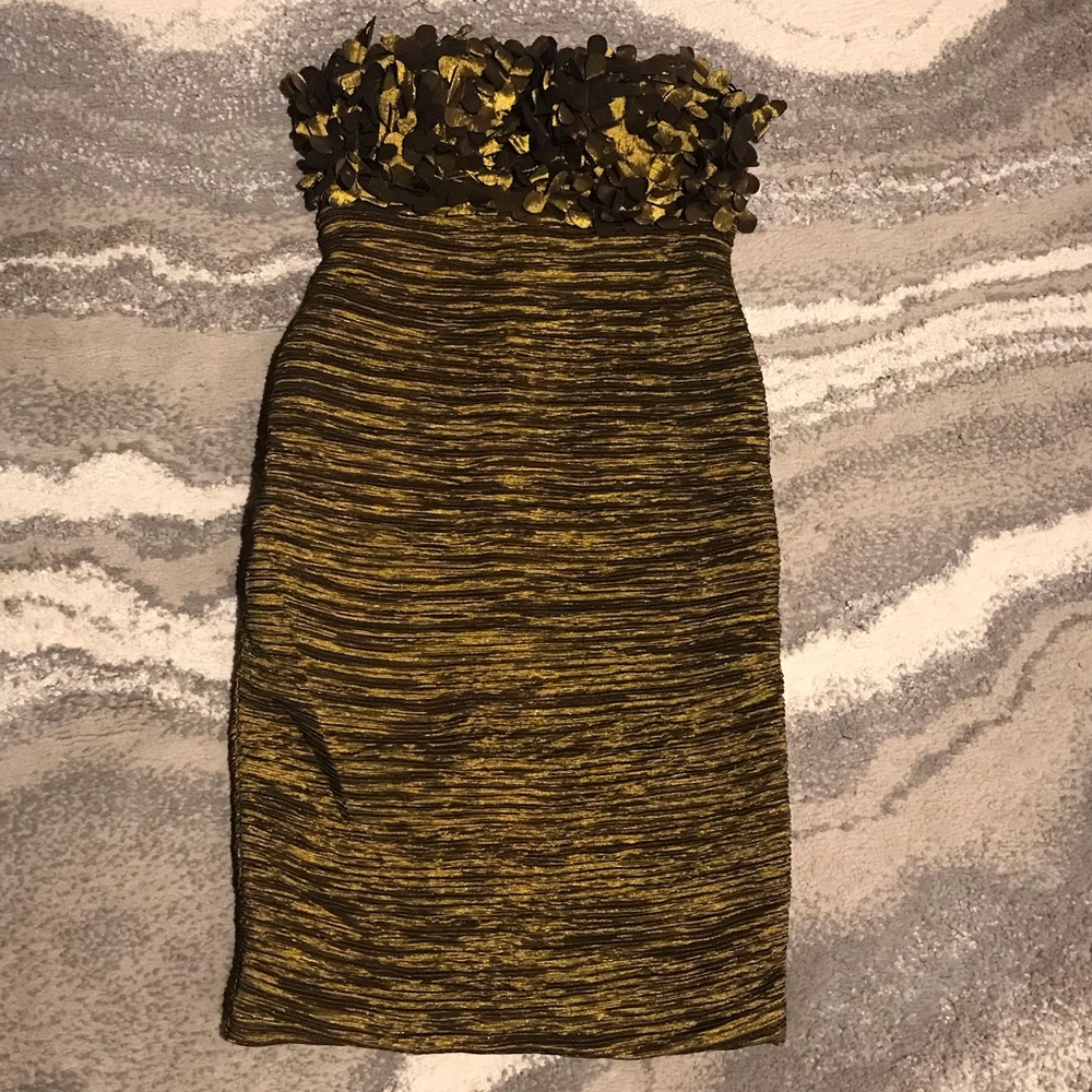 Vintage Olive Strapless Dress